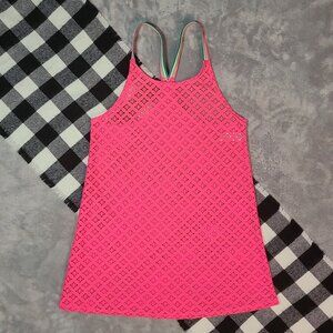 L | George | Open-Knit Racerback Tank Top